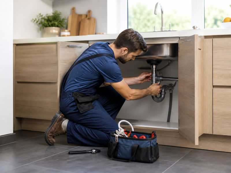 Kitchen sink and cabinet repair